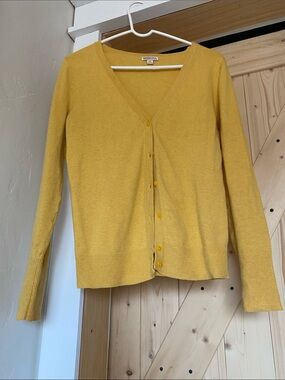 Merona Mustard Yellow V-Neck Button Front Cardigan